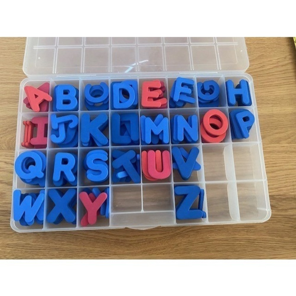 Unbranded Magnetic Foam Alphabet Letters Kids Blue Red Good Uppercase Set Case